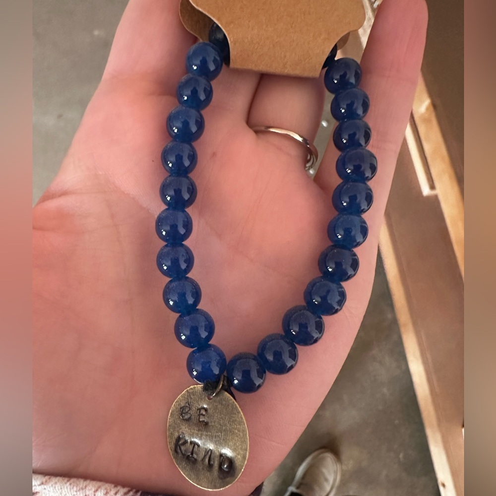 Handmade Beaded Bracelet with Be Kind Charm